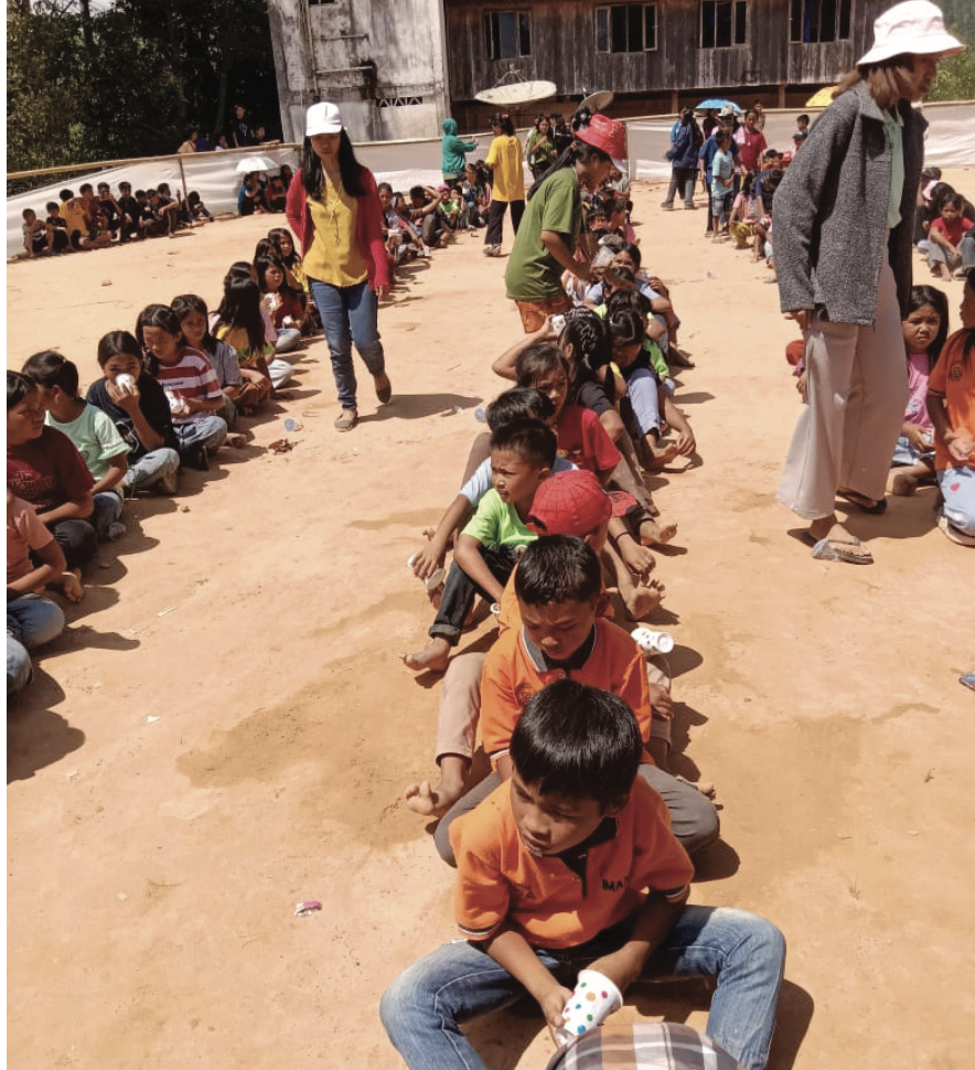 Kindergartners sit at school in South Sulawesi